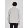 Luz&Pos Erkek Yarım Fermuarlı Baskılı Sweat - Boyalı Gri