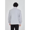 Luz&Pos Erkek Yarım Fermuarlı Baskılı Sweat - Gri