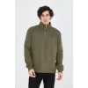 Luz&Pos Erkek Yarım Fermuarlı Baskılı Sweat - Yeşil