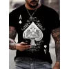 Erkekkısa Kollu Yuvarlak Yaka Desenli Viskon T-shirt