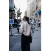 Luz&Pos Fermuarlı Gömlek Yaka Bomber Ceket - Beyaz