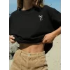 Fiyonk Baskılı Siyah Oversize Unisex T-shirt- Siyah