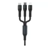 Force Cb631 Örgülü Ve Güçlendirilmiş 100 Cm Çoklu Şarj Ve Data Kablosu