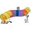 Gökkuşağı Desenli S Model Kedi Oyun Tüneli, Katlanabilir 125 cm