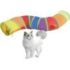 Gökkuşağı Desenli S Model Kedi Oyun Tüneli, Katlanabilir 125 cm