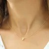 Luz&Pos Gümüş Gold 3 Boyutlu F Harf Bayan Kolye