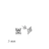 Luz&Pos Gümüş Kare Tek Taş Zirkon Küpe - 3 Mm