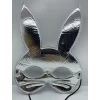 Gümüş Renk Kumaş Malzemeden İmal Tavşan Maskesi 25x17 Cm