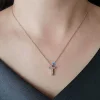 Luz&Pos Gümüş Rose 3 Boyutlu Nazarlı Harf Bayan Kolye