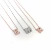 Luz&Pos Gümüş Rose 3 Boyutlu Nazarlı Harf Bayan Kolye