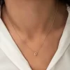 Luz&Pos Gümüş Rose 3 Boyutlu P Harf Bayan Kolye