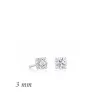 Luz&Pos Gümüş Yuvarlak Tek Taş Zirkon Küpe - 3 Mm