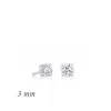 Luz&Pos Gümüş Yuvarlak Tek Taş Zirkon Küpe - 3 Mm