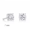 Luz&Pos Gümüş Yuvarlak Tek Taş Zirkon Küpe - 7 Mm.