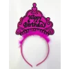 Happy Birthday Yazılı Neon Renk Taç 12 Adet