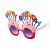 Happy Birthday Yazılı Pembe Fuşya Renk Parti Gözlüğü 12x7 Cm