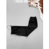 Luz&Pos İki İplik Kumaş Beli Lastikli Boru Paça Baggy Alt Esofman - Siyah