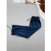 Luz&Pos İki İplik Kumaş Beli Lastikli Yarı Flota Cepli Boru Paça Baggy Alt Esofman - Turkuaz