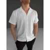 Luz&Pos İki İplik Kumaş  Gömlek - Beyaz