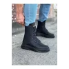 K&A  KA012 Kömür Cilt Uzun Bağcıklı  Bot