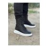 K&A  KA012 Siyah Cilt Uzun Bağcıklı  Bot