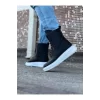K&A  KA012 Siyah Cilt Uzun Bağcıklı  Bot