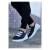 K&A  KA029 Siyah Beyaz Kalın Taban Casual Erkek Ayakkabı