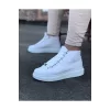 K&A  KA032 Beyaz Bağcıklı Sneakers  Yarım Bilek Bot