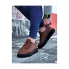 K&A  KA08 Taba Kömür Düz Erkek Casual Ayakkabı