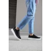 K&A Sneakers Ayakkabı 010 Siyah Süet (Beyaz Taban)