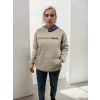 Luz&Pos Kadın Baskılı Kapüşonlu Sweatshirt - Gri