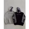 Luz&Pos Kadın Baskılı Kapüşonlu Sweatshirt - Gri