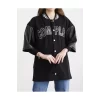 Luz&Pos Kadın Complex Kolej Oversize T-shirt - Siyah
