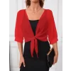 Kadın Truvakar Kollu önden Bağlamalı Kısa şifon Bolero Ceket