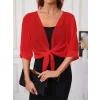 Kadın Truvakar Kollu önden Bağlamalı Kısa şifon Bolero Ceket