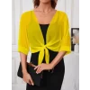 Kadın Truvakar Kollu önden Bağlamalı Kısa şifon Bolero Ceket