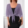 Kadın Truvakar Kollu önden Bağlamalı Kısa şifon Bolero Ceket