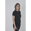 Luz&Pos Kadın Gögüs Fileli Slim Fit T-shirt - Siyah