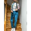 Kadın Kadife Kumaş Uzun Kollu Kapüşon Detay çiçek Baskılı Sweat Ve Pantolon Ikili Takım
