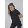 Luz&Pos Kadın Kapşonlu Slim Fit T-shirt - Siyah