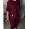 Kadın Kısa Kollu Bisiklet Yaka Viskon Iki Iplik Bluz Ve Pantolon Ikili Takım