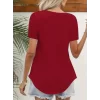 Kadın Kısa Kollu Kare Lazer Yakalı Janjan Krep Bluz