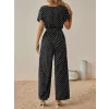 Kadın Kısa Kollu Kayık Yaka Belden Kuşaklı örme Krep Tulum