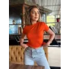 Kadın Kısa Kollu Tek Omuzu Açık Büzgülü Viskon Bluz