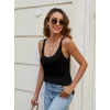 Kadın Kolsuz U Yaka Askılı Triko Bluz