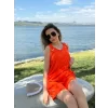 Kadın Kolsuz V Yaka Kuş Gözü Detay Bluz Short Aerobin Ikili Takım