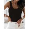 Kadın Kolsuz Yuvarlak Yaka Triko Bluz