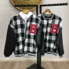 Luz&Pos Kadın Pötikare Desen Harf Nakışlı Kolej Ceket - Siyah