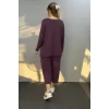 Kadın Uzun Kollu Arma Detaylı Iki Iplik Viskon Ikili Takım