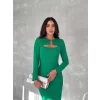 Kadın Uzun Kollu Halka Ve Pencere Dekolte Detay Fırsat ürün Midi Boy Elbise